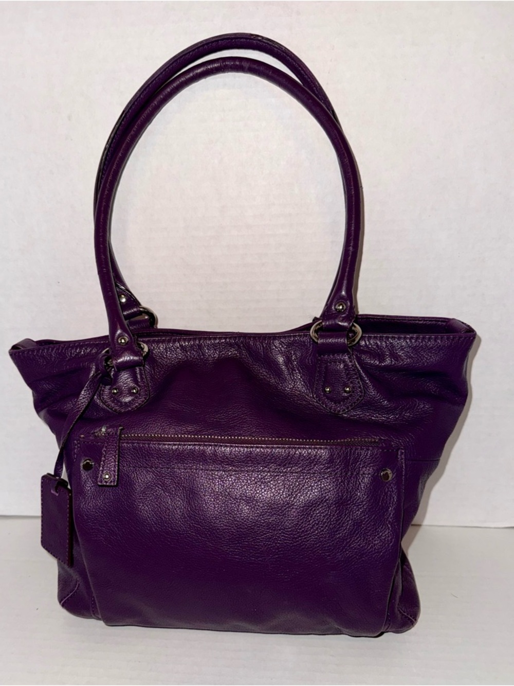 Tignanello Deep Purple Leather Tote - Picture 12 of 12